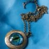 Ketting medaillon blauw oog